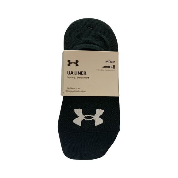 Black/White/Grey - Under Armour Women's UA Breathable Liner No Slip No Show Sock - Picture 1 of 3